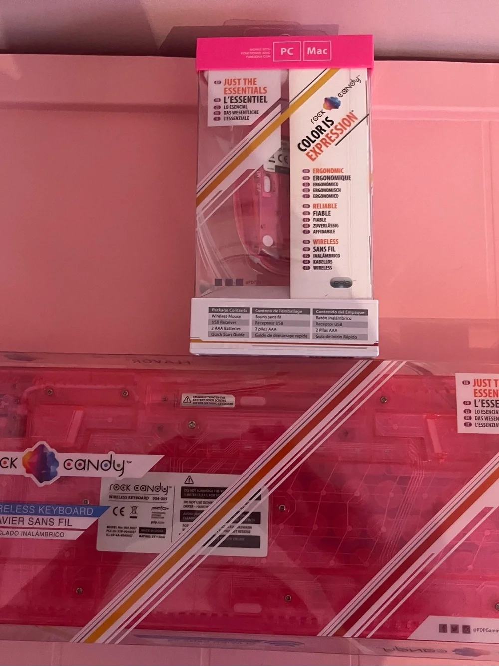 Rock Candy Pink Wireless Keyboard and Mouse Set NIB Old Stock